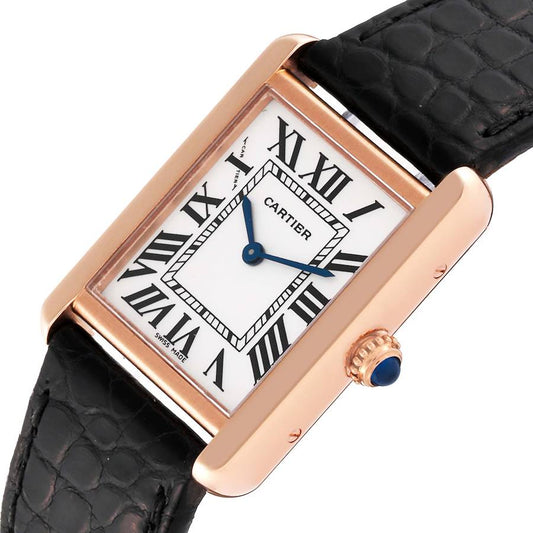 Cartier Tank Solo W5200024 18K Rose Gold Ladies Watch Box Papers
