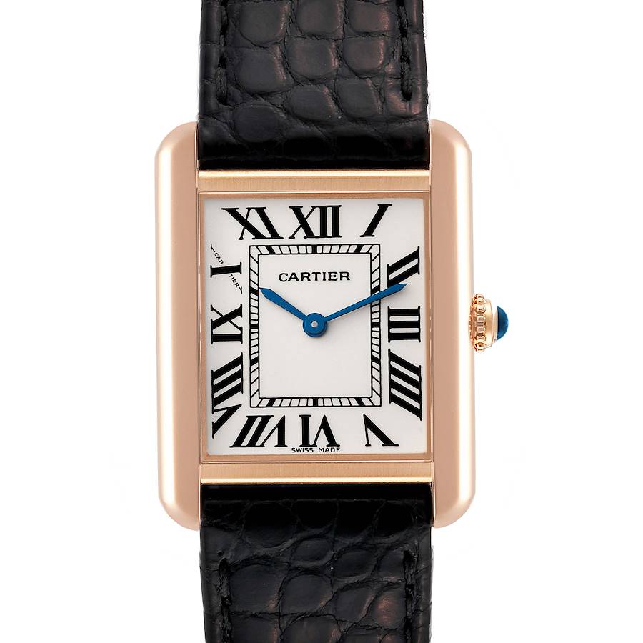 Cartier Tank Solo W5200024 18K Rose Gold Ladies Watch Box Papers