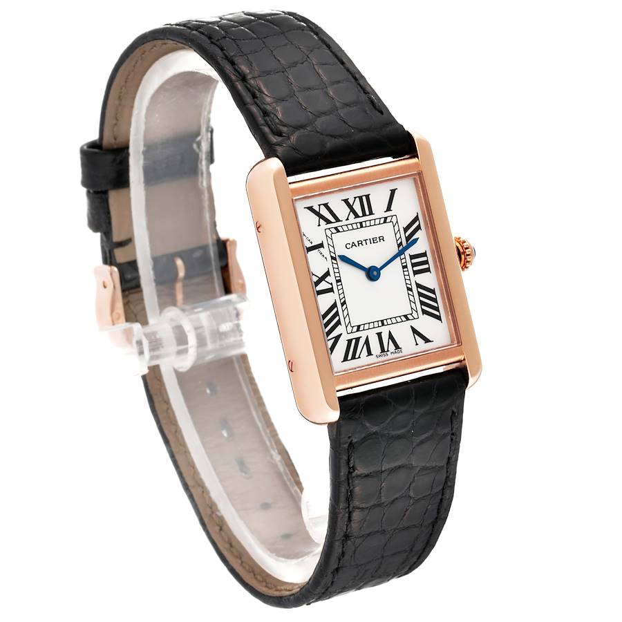 Cartier Tank Solo W5200024 18K Rose Gold Ladies Watch Box Papers