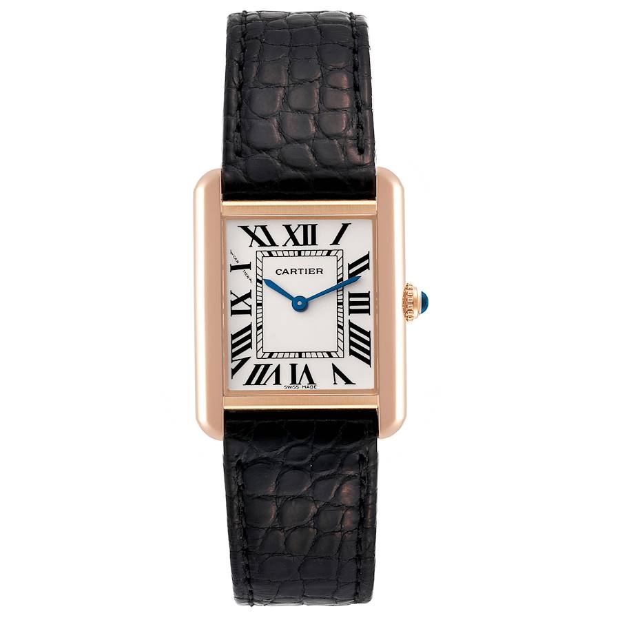 Cartier Tank Solo W5200024 18K Rose Gold Ladies Watch Box Papers