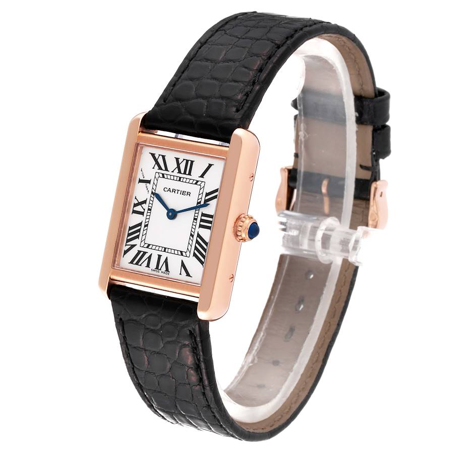 Cartier Tank Solo W5200024 18K Rose Gold Ladies Watch Box Papers